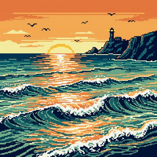 Free Pixel Ocean Sunset Image - Pixel, Ocean, Sunset | Download at ...