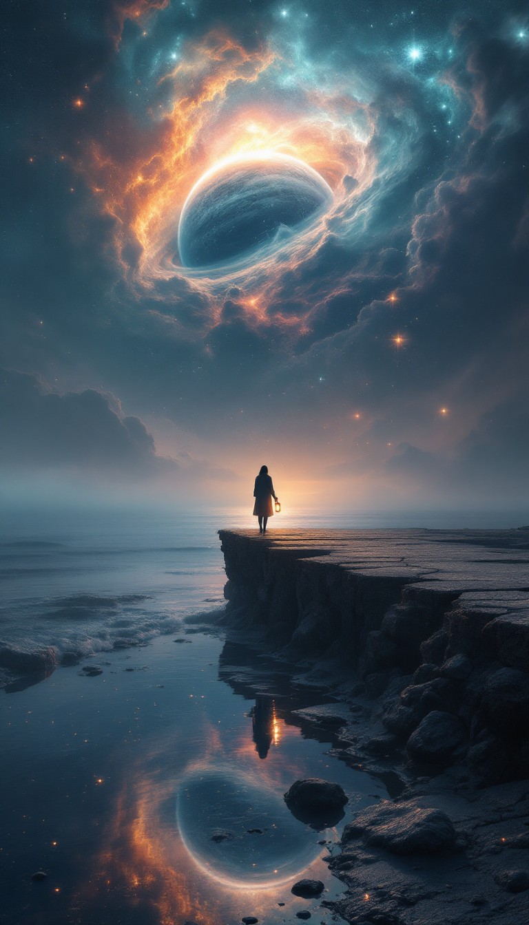 Free Cosmic Solitude Awaits Image - Cosmic, Surreal, Ocean | Download ...