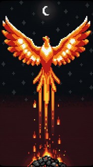 Free Pixel Phoenix Ascending Image - Phoenix, Pixel, Retro | Download ...