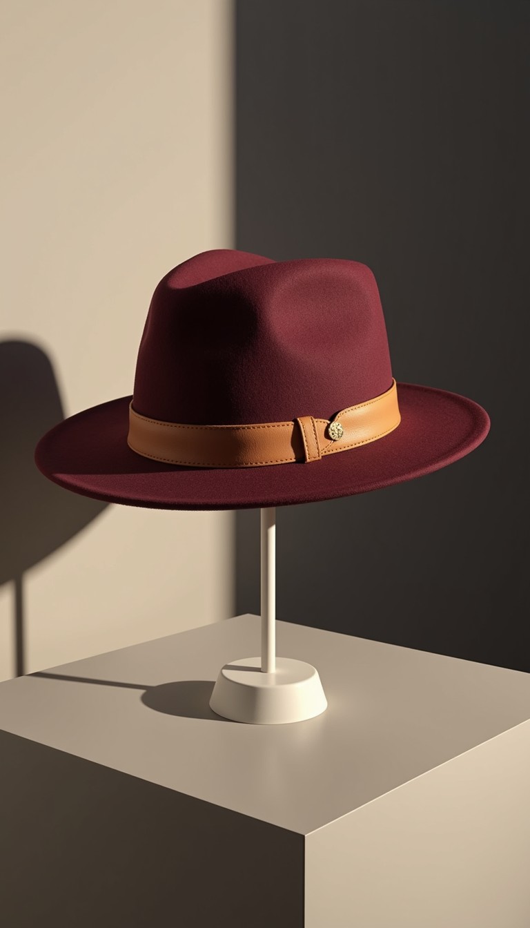 Free Dramatic Fedora Showcase Image - Fedora, Burgundy, Hat | Download ...