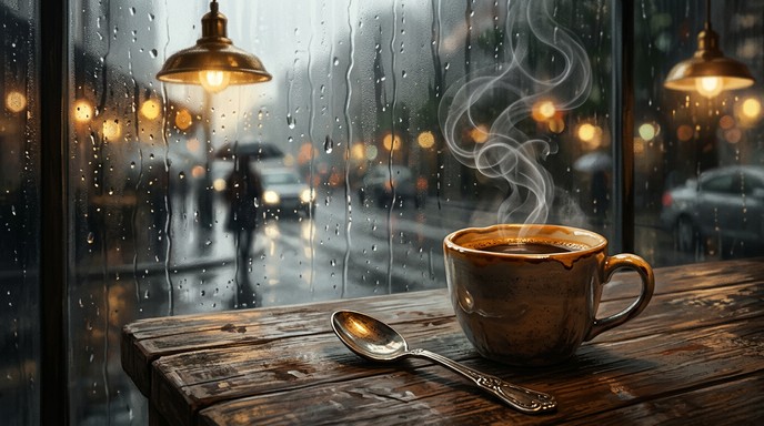 Free Rainy Cafe Comfort Image - Cafe, Coffee, Rain | Download at StockCake
