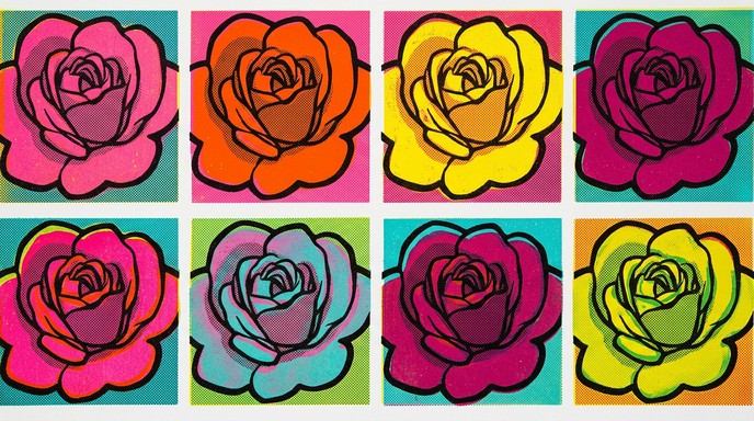 Pot Art Roses Free Pop Art Roses Image - Roses, Flowers, Pop-art | Download at StockCake