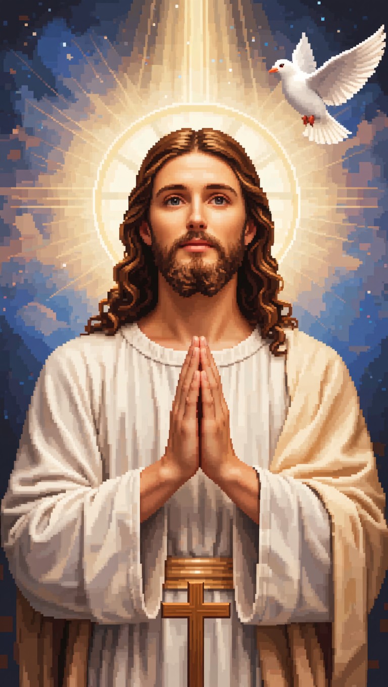 Free Divine Pixel Portrait Image - Jesus, Christ, Prayer | Download at ...