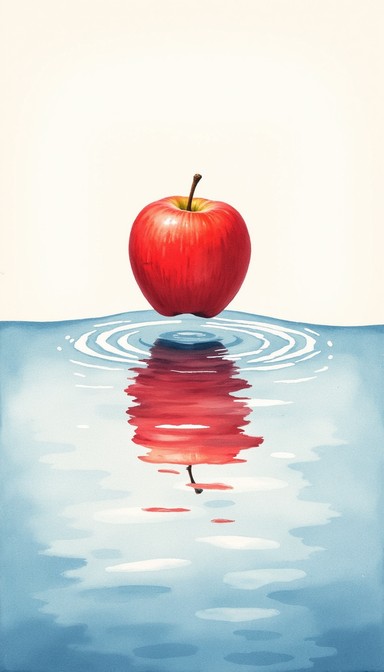 Free Apple Above Water Image - Apple, Reflection, Water | Download at ...
