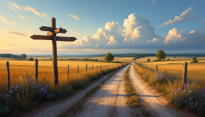 Free Country Roads Crossroads Image - Crossroads, Countryside, Painting ...
