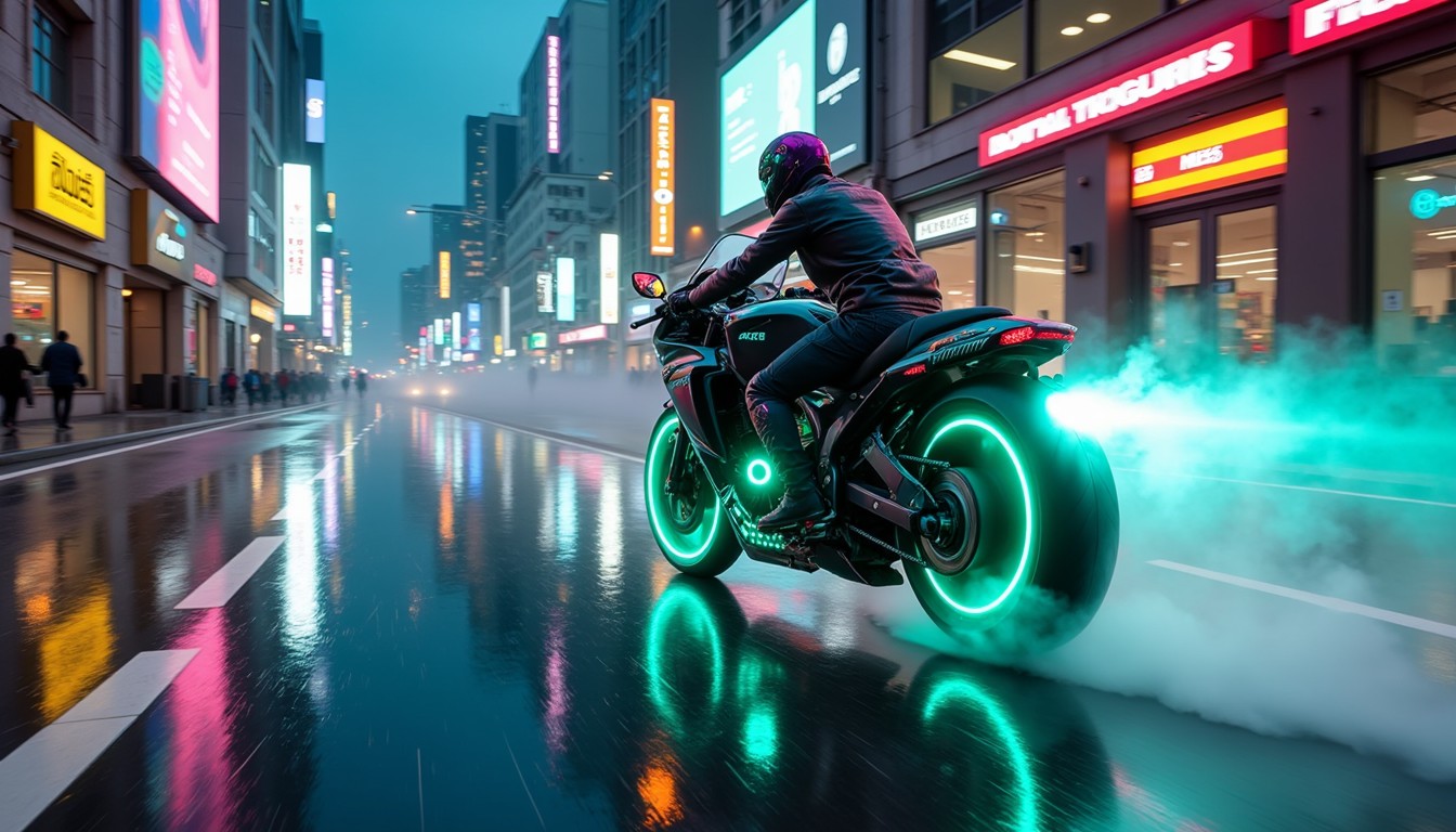 Neon Rider Glock Free Neon Night Rider Image - Cyberpunk, Neon, Futuristic | Download at ...
