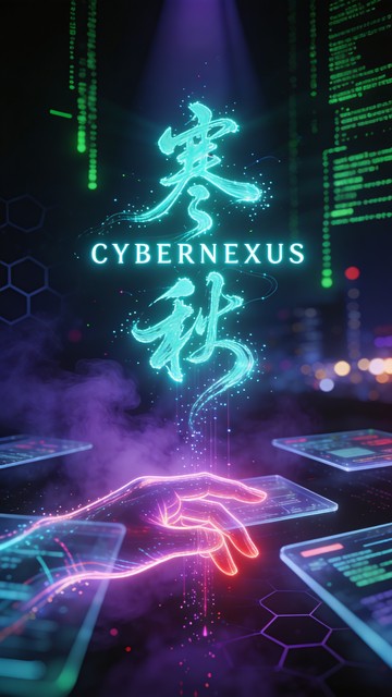 Advanced Technology Calligraphy Free Neon Digital Calligraphy Image - Cyberpunk, Holographic, Neon ...