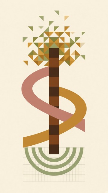 Tree Plan In Graphics Download Geometric Tree Poster Image - Geometric, Abstract ...