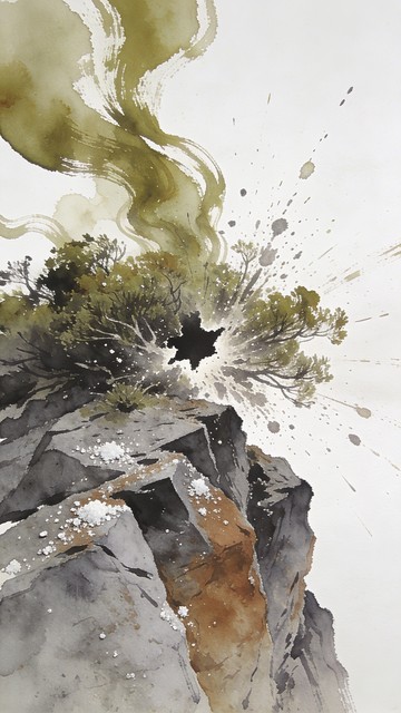 Free Nature's Explosive Collision Image - Watercolor, Abstract, Minimal ...