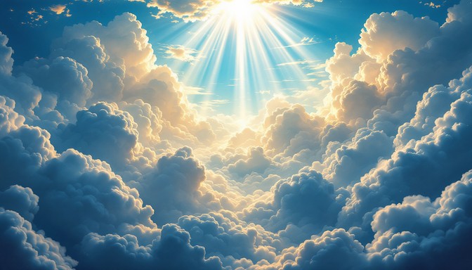 Download Divine Light Breaks Image - Sunbeams, Clouds, Sky | StockCake