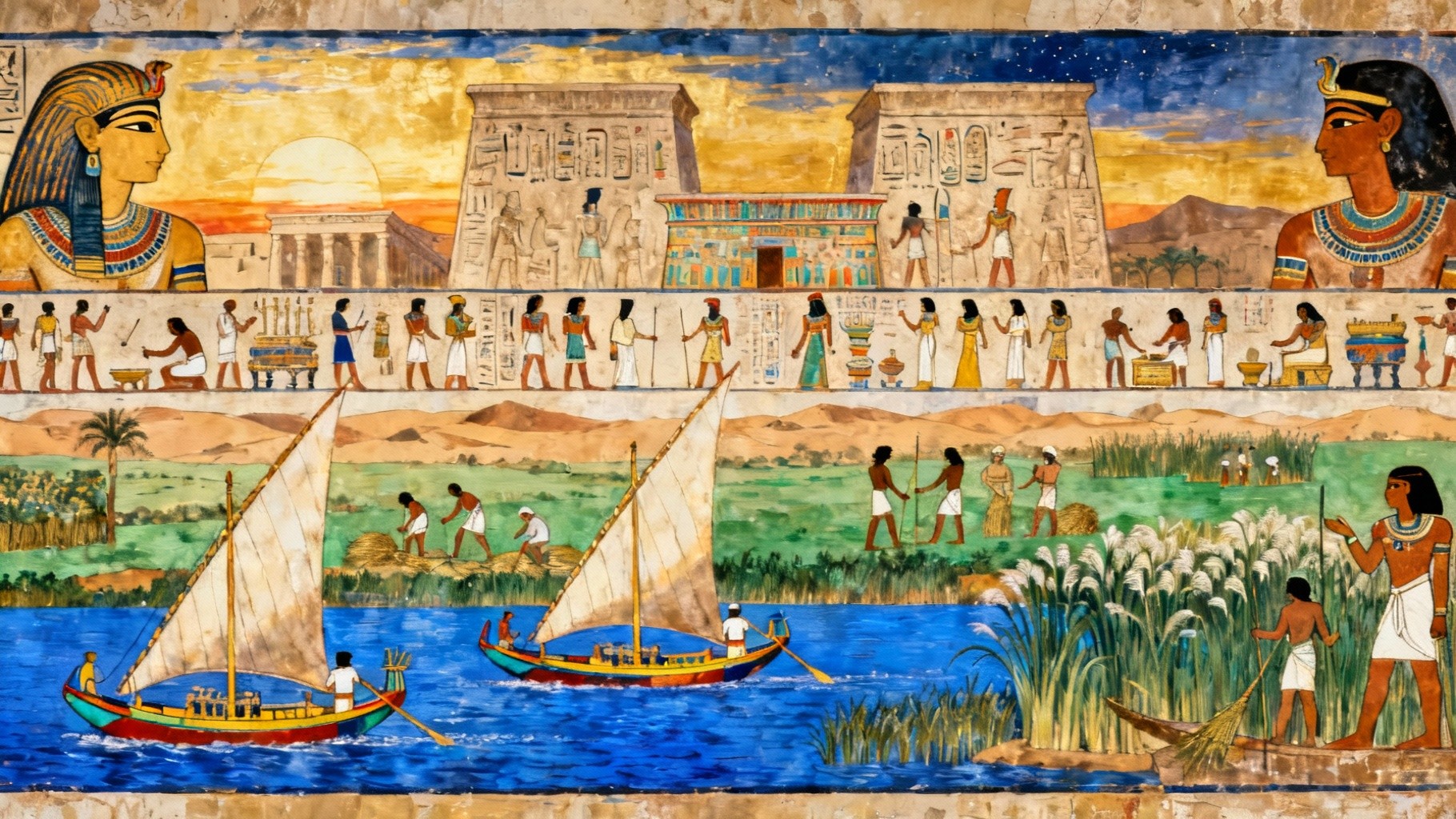 Nile Humans Free Ancient Nile Life Photo - Nile, Egypt, Ancient | Download at StockCake