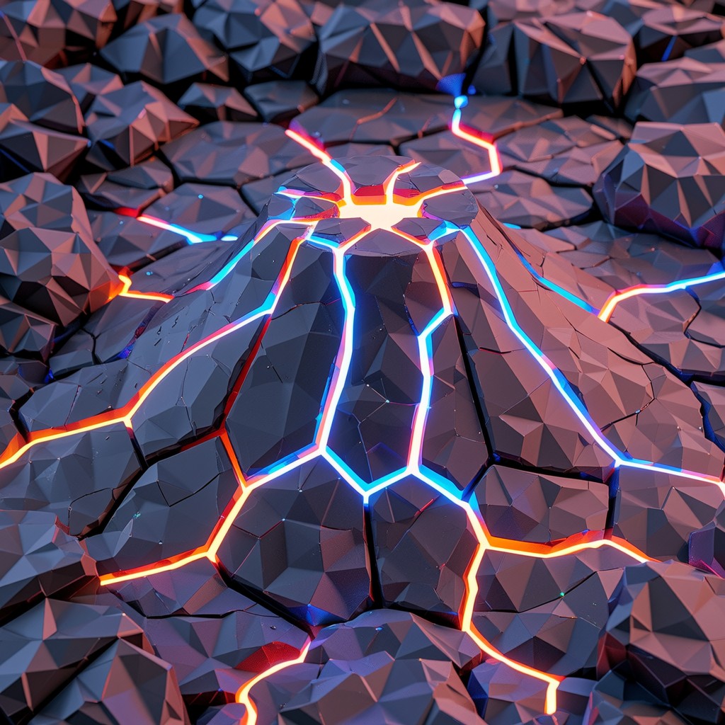 Volcano Geometric Free Neon Volcanic Geometry Image - Volcano, Neon, Geometric | Download ...