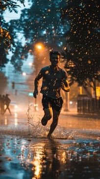 Free Rainy Night Run Image - Rain, Night, Running | Download at StockCake