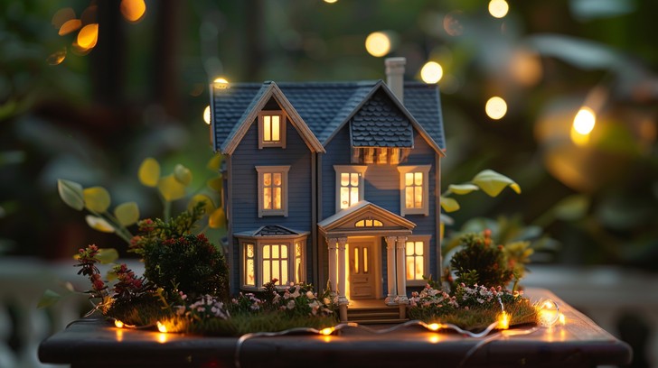 Free Illuminated Miniature House Image - Miniature, Illuminated, House ...