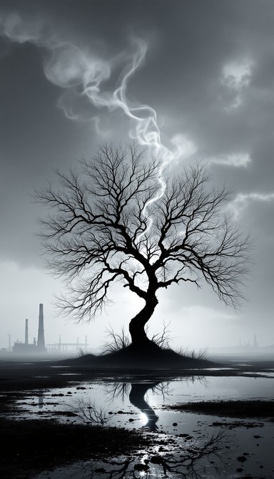 Reflection Tree Hanging Free Solitary Tree Reflection Image - Tree, Silhouette, Reflection ...
