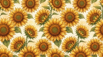 Free Golden Sunflower Pattern Image - Sunflowers, Pattern, Botanical ...