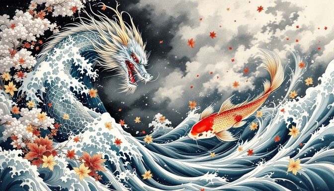 Dragon Wind Pattern Free Japanese Wind Dragon Image - Dragon, Wind, Waves | Download at ...