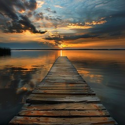 Free Sunset Lake Pier Image - Sunset, Lake, Pier | Download at StockCake