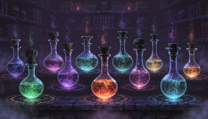 Free Magical Floating Potions Image - Alchemy, Potion, Flask | Download ...