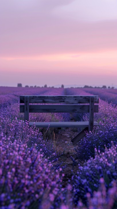 Free Lavender Field Sunset Image - Sunset, Lavender, Bench | Download ...