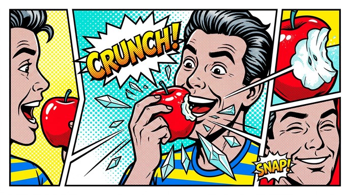 Free Explosive Apple Crunch Image - Pop-art, Comic, Illustration ...