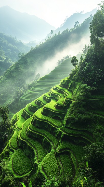 Formidable Landscapes Free Misty Mountain Terraces Image - Mountain, Mist, Terraces ...
