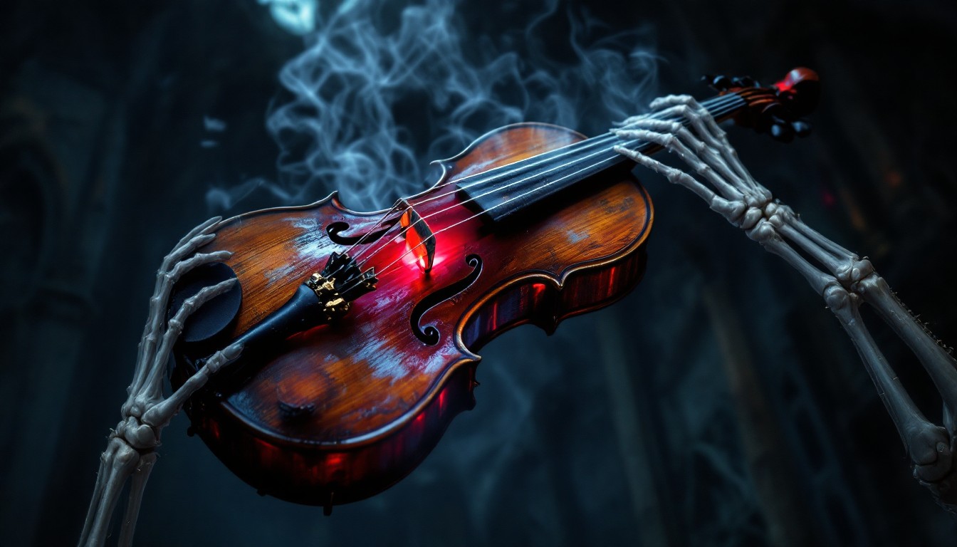 Free Skeleton's Haunted Violin Photo - Violin, Skeleton, Gothic ...