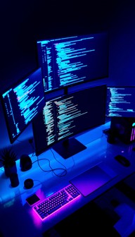 Free Neon Coder Setup Image - Battlestation, Programming, Setup ...