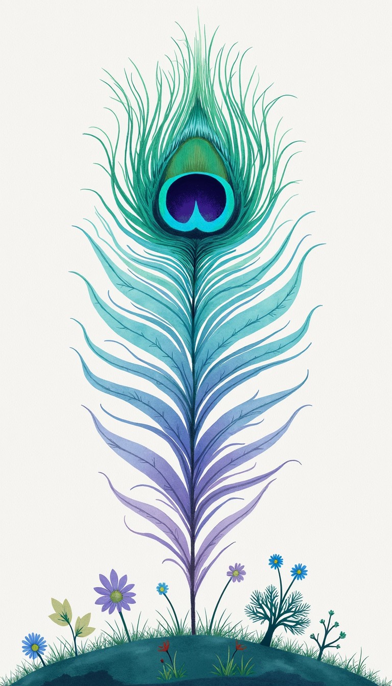 Free Enchanted Feather Landscape Image - Feather, Watercolor, Teal ...