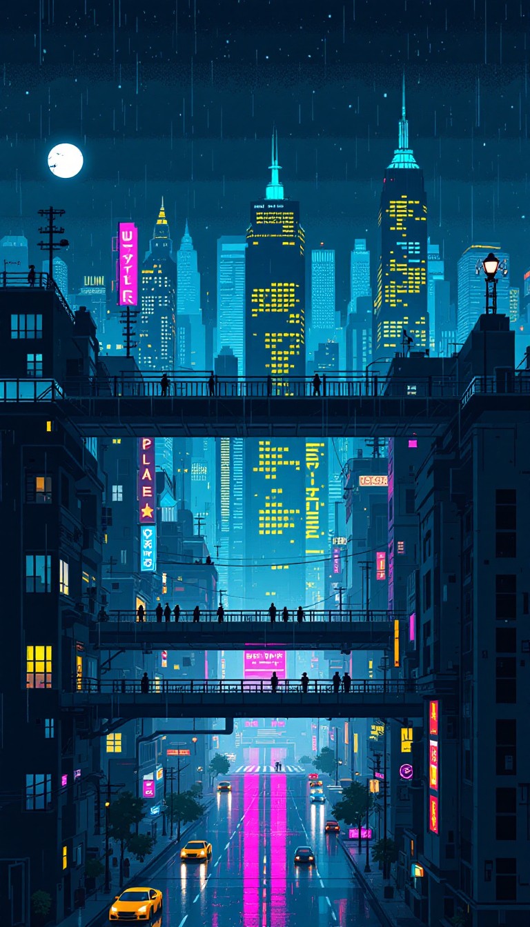 Free Neon Pixel Metropolis Photo - Cyberpunk, Pixel, Metropolis ...