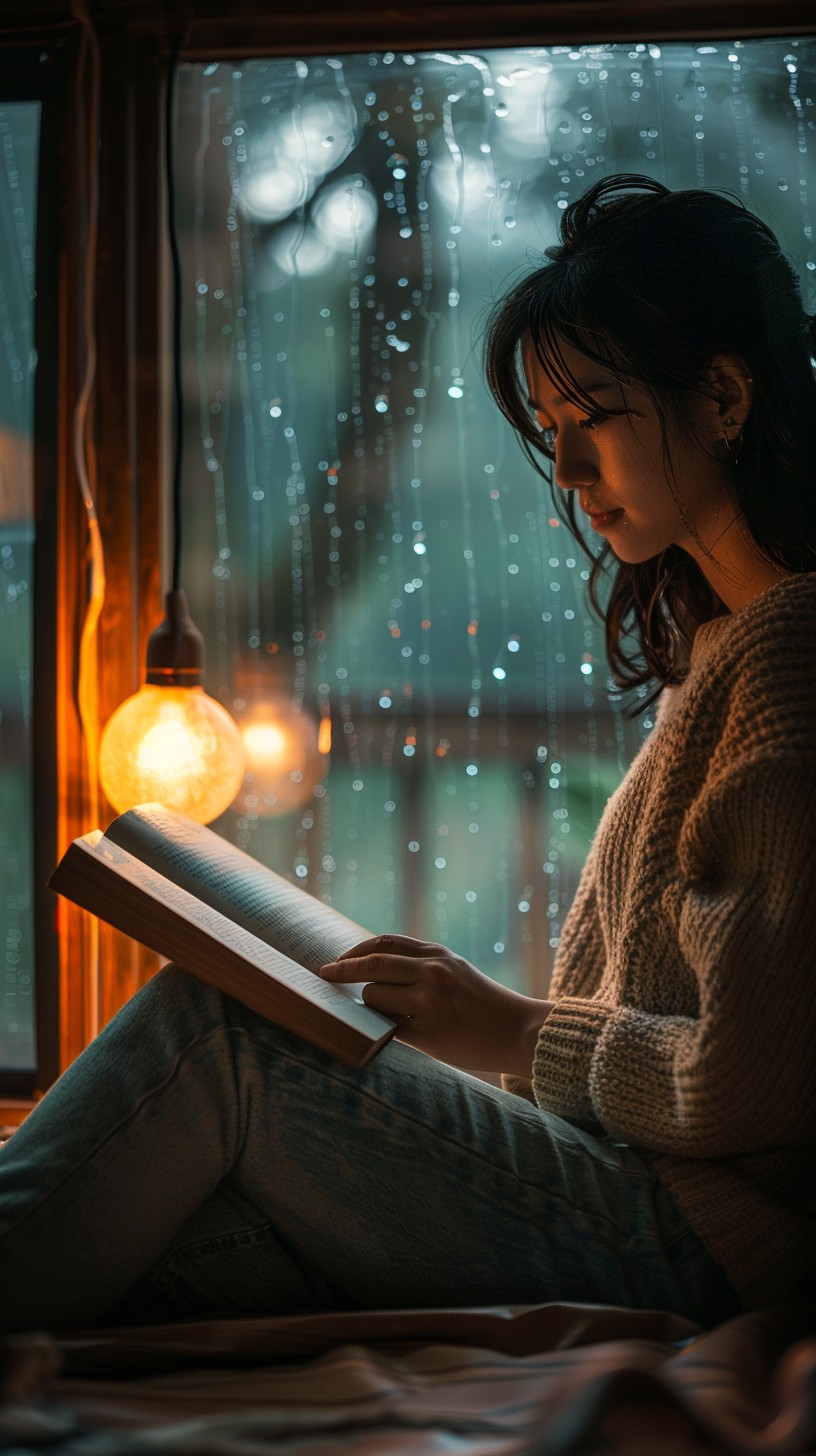 Free Rainy reading session Image - Reading, Rain, Woman | Download at ...