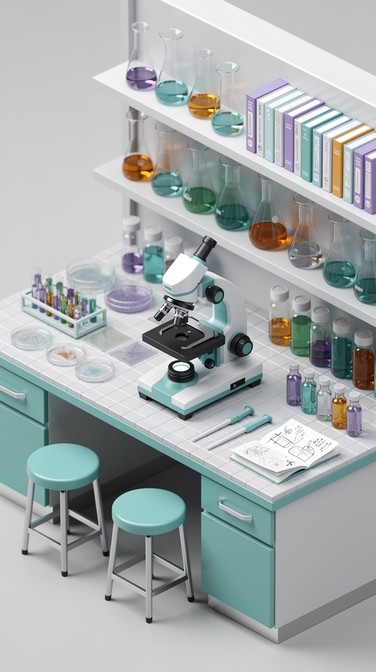 Free Miniature Laboratory Workspace Image - Laboratory, Microscope ...