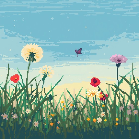 Free Pixelated Meadow View Image - Pixel, Retro, Wildflower | Download ...