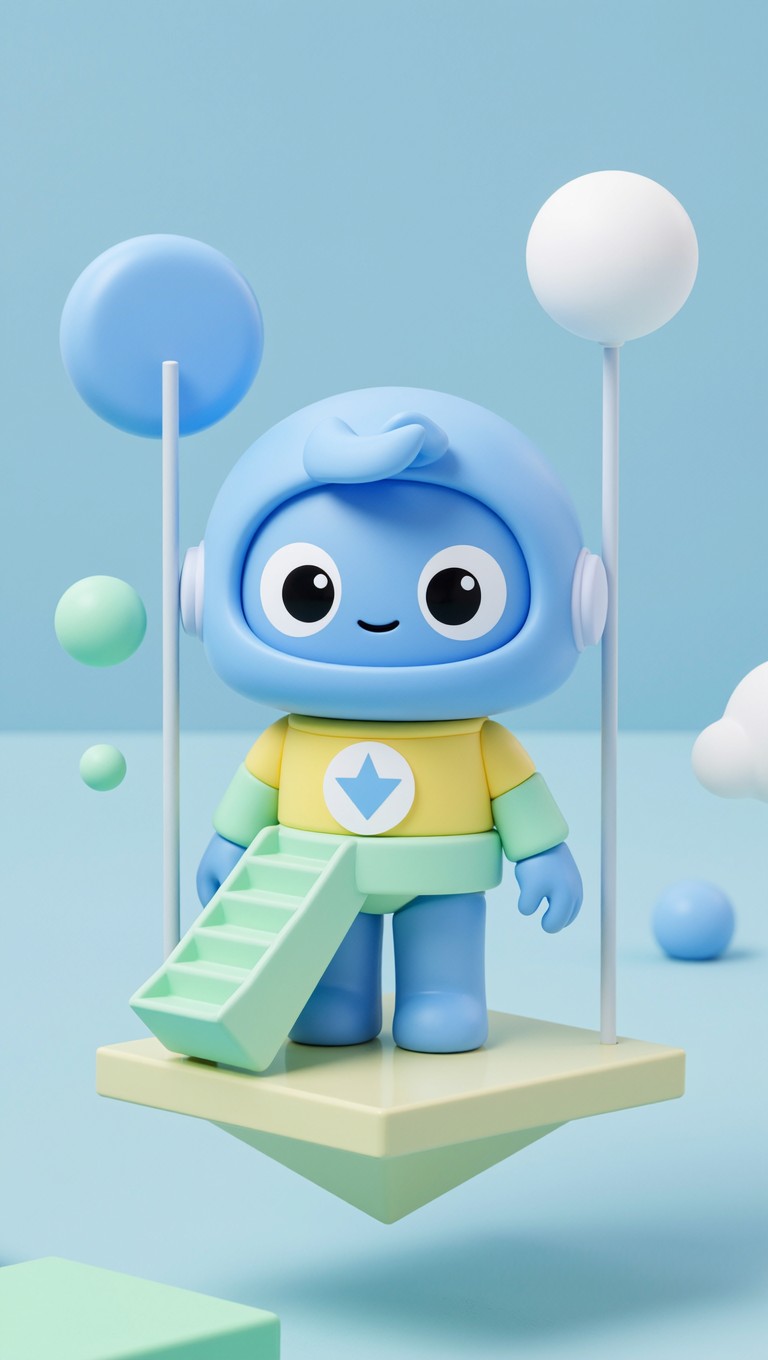 Blue Robotto Free Floating Blue Robot Image - Chibi, Robot, Blue | Download at StockCake