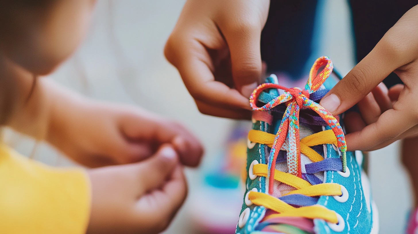 Free Tying colorful shoelaces Image - Child, Learning, Shoelaces ...
