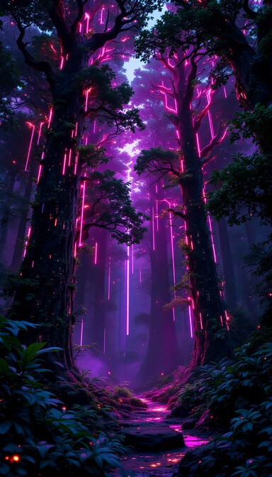 Free Neon Forest Realm Image - Cyberpunk, Forest, Neon | Download at ...