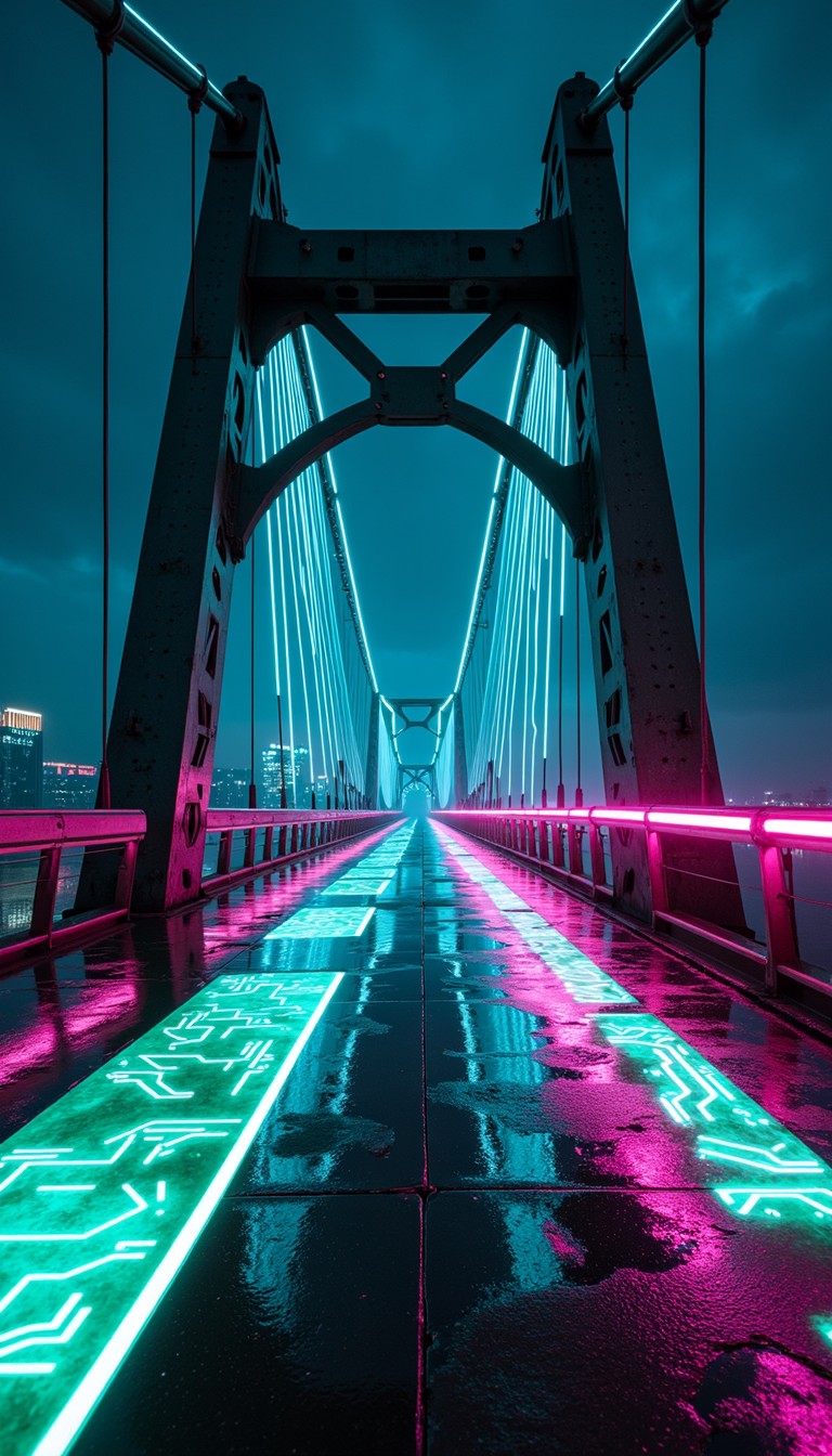 Free Neon Bridge Crossing Image - Cyberpunk, Neon, Bridge | Download at ...