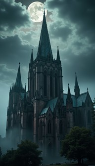Free Moonlit Gothic Cathedral Image - Gothic, Cathedral, Spires ...