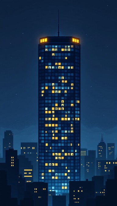 Pixel Nightscape Free Corporate Tower Nightscape Image - Pixel, Skyscraper, Corporate ...