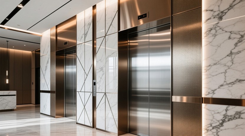 Download Marble Meets Metal Image - Elevator, Lobby, Marble | StockCake