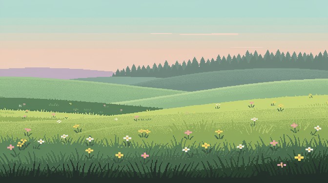 Download Pixel Art Meadow Image - Pixelart, Landscape, Meadow | StockCake
