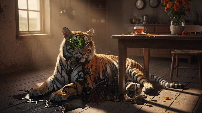 Tiger Blend In Free Dissolving Kitchen Tiger Image - Tiger, Bengal, Kitchen | Download ...