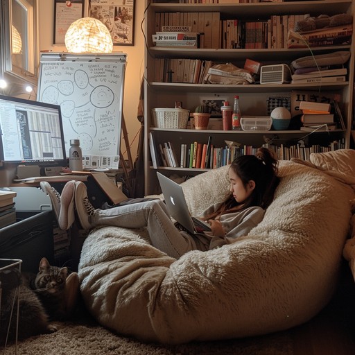 Free Cozy Study Corner Image - Beanbag, Woman, Laptop | Download at ...