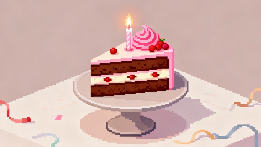Free Pixel Birthday Celebration Image - Pixel, Isometric, Cake ...