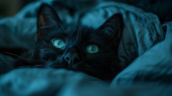 Black Cat Blue Eyes Wallpaper