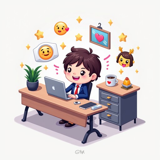 Free Playful Office Worker Image - Chibi, Desk, Workspace | Download at ...