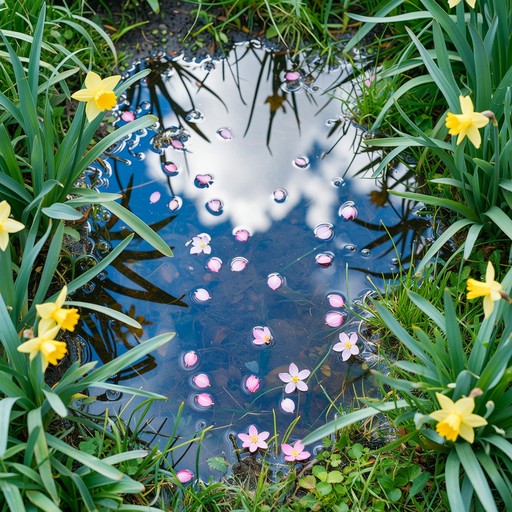 Spring Puddle Pictures Free Spring Puddle Reflection Image - Spring, Petals, Blossoms ...
