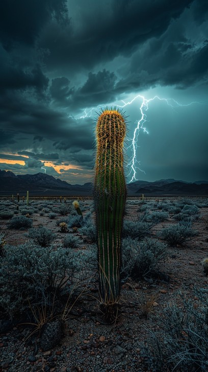 Free Stormy Desert Night Image - Lightning, Desert, Cactus | Download ...