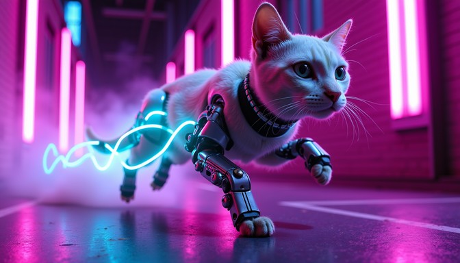 Free Neon Cat Racer Image | Download at StockCake