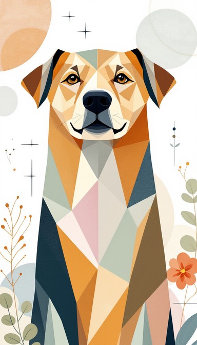 Free Geometric Happy Pup Image - Geometric, Dog, Minimal | Download at ...